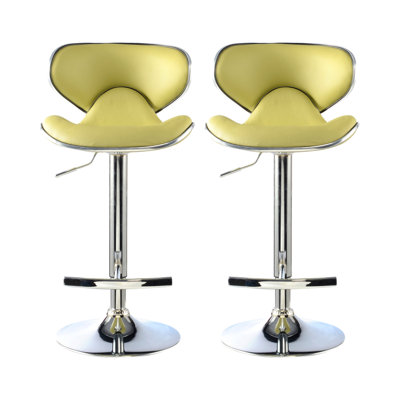 Sophie Swivel Upholstered and Faux Leather Adjustable Height Bar Stool