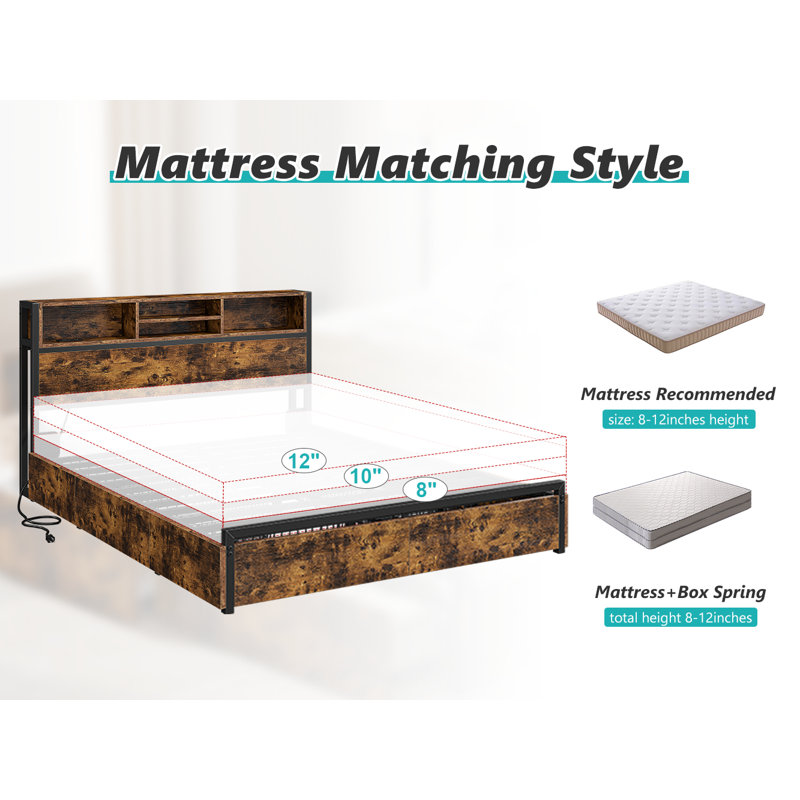 Weissmann Storage Bed, King, Rustic Brown