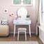 Magnifique commode avec miroir et tabouret avec tiroirs de rangement-1009339129