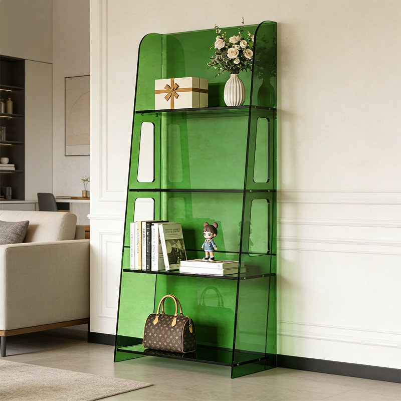 Bibliothèque échelle verte en acrylique, H 57,09 po x l 27,56 po x P 11,81 po
