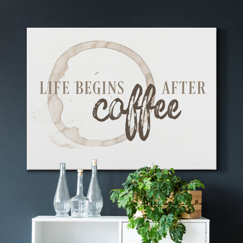 «After Coffee», reproduction d'art textuel sur toile tendue, H 18 po x l 12 po x P 1 po