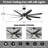 72" 8 - Blade Large Dimmable LED Ceiling Fan With Light And Remote Control, Modern Indoor Outdoor Ceiling Fan For Living Room Bedroom Patio, Quiet 6 Speed Reversible DC Motor, 3 Color Temperatures, Downrod Mount, Sloped Ceiling Compatible-1878496683