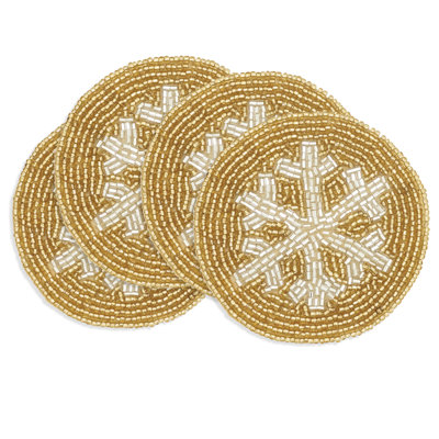 Snowflake Sparkle Beaded Coaster (Set of 4)