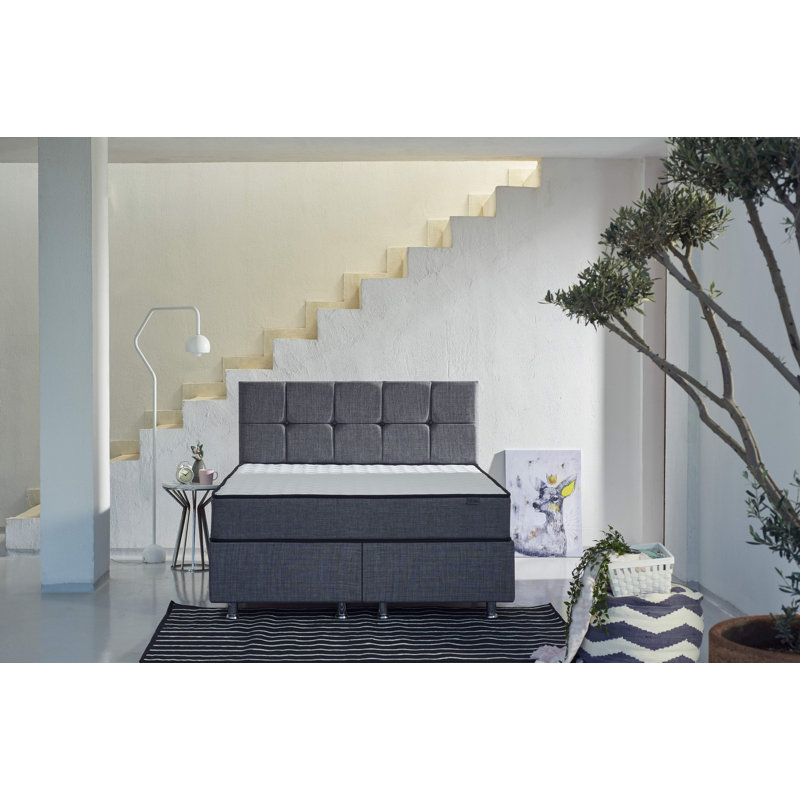 High-Quality Firm Mattress, Grey & White, 55.1 x 74.8 x 9.4 inches | Special Woven Fabric Cover, Multi Spring System | Perfect for Comfort & Support, Ideal for All Sleeping Positions, Assembled Design