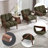 Modern Upholstered Accent Armchair Living Room Chair, Green Sherpa Fabric-153198346