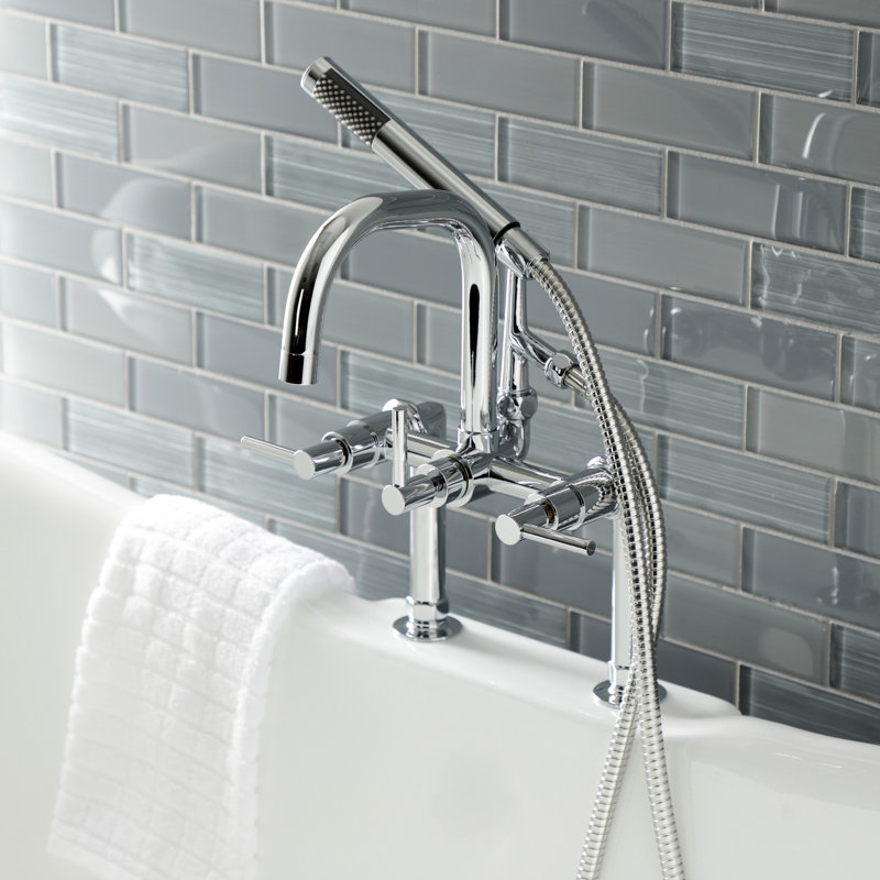Kingston Brass Concord Deck Mount Clawfoot Tub Faucet, Polished Chrome