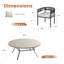 Ensemble de salle à manger d'extérieur avec table ronde de 60 po et 6 chaises rembourrées Pimarella-130669803