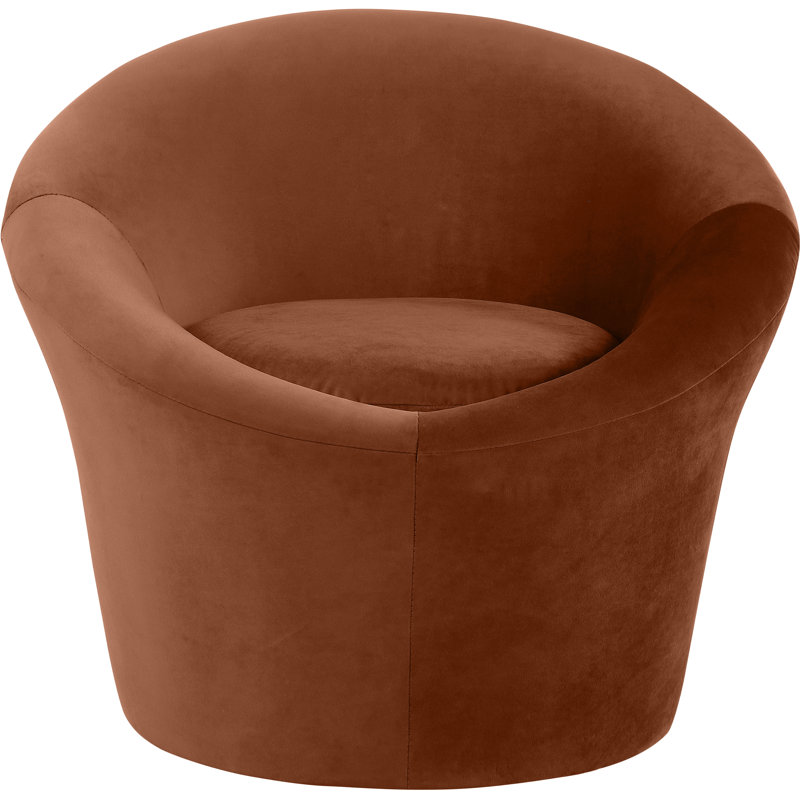 Fauteuil d'appoint en velours Tristan, Velours cognac