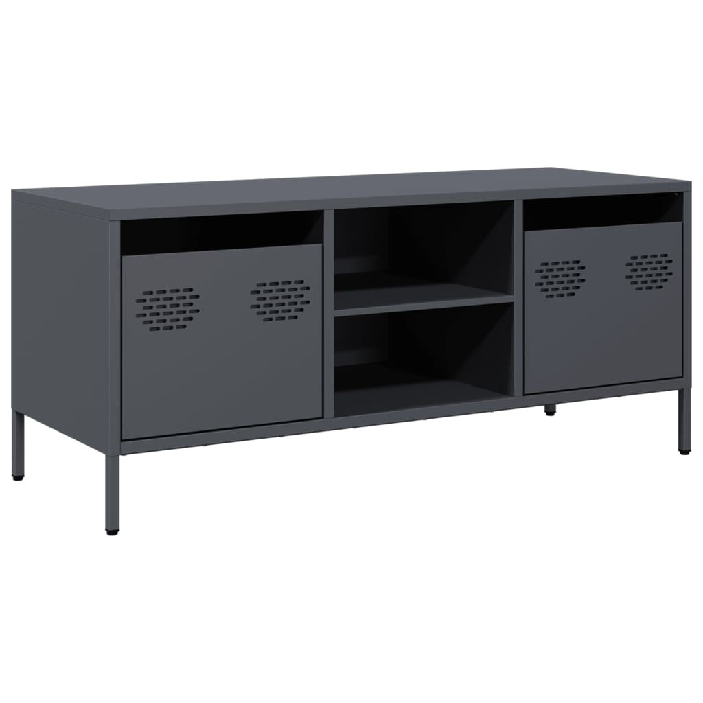 Vidaxl TV-Schrank Schwarz 101,5X39x43,5 Cm Kaltgewalzter Stahl