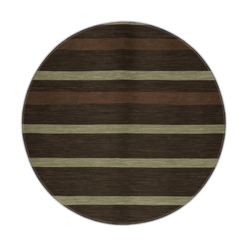 Tapis intérieur / extérieur brun HorizontalStripes, Rectangulaire 3 pi x 5 pi