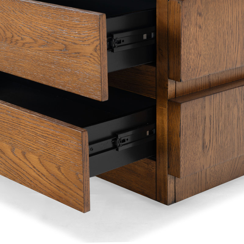 Titus 3 Drawer Stacked Chest, Medium Oak