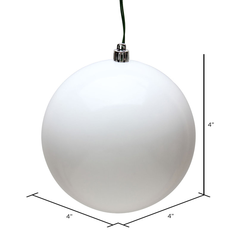 Ornement boule des Fêtes seulement, Blanc, H 4 po x l 4 po x P 4 po