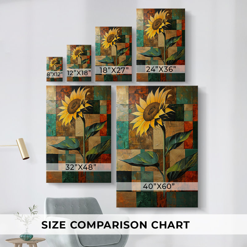Étude florale CLXI - Ensemble de 3 toiles tendues avec châssis - Prêt à être accroché, H 48 po x l 32 po