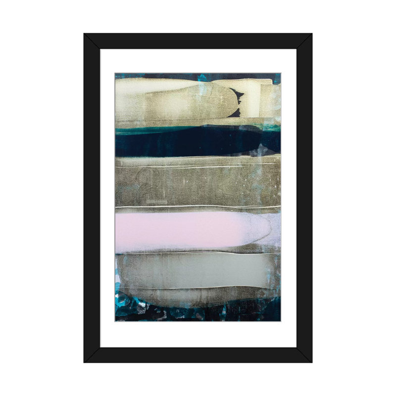 « number stripe i », impression sur toile, Papier d'art encadré noir, Blanc, H 24 po x l 16 po x P 1 po