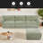 Modular Sectional Sofa, L-Shape With Extra-Wide Seat Cushion, USB And Type-C Charger, Petal Armrest Design, High Density Foam, Free Movement Ottoman, Wood Frame, Chenille, 4 Seat-1895785950