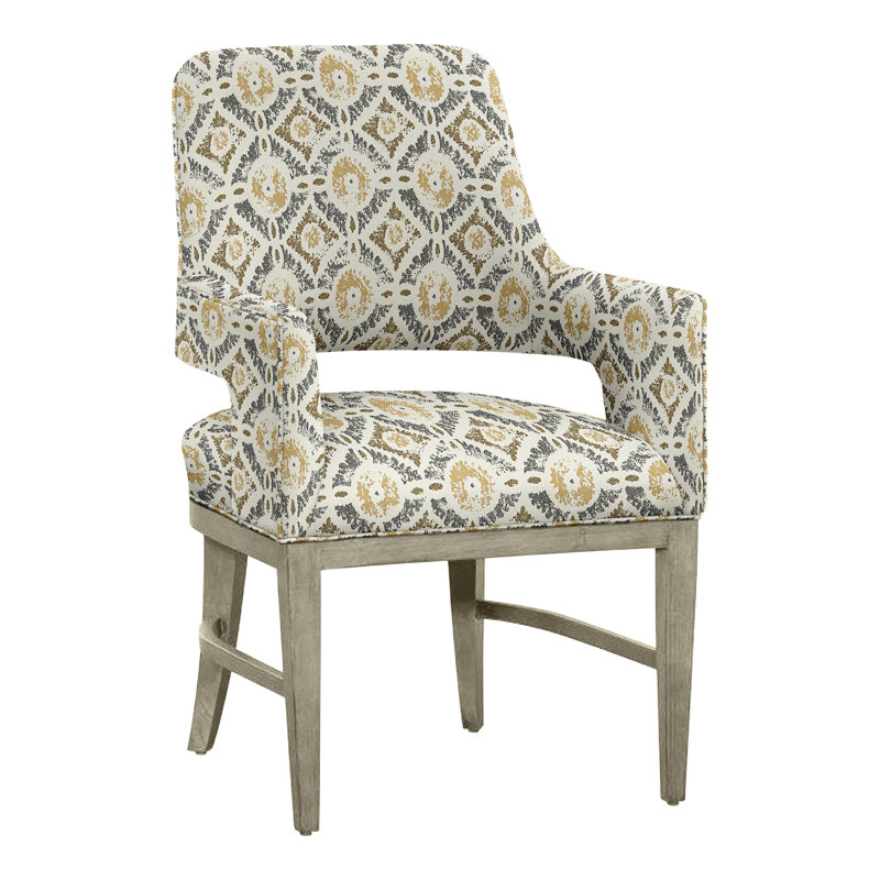 Josie Upholstered Arm Chair, Perigold Wittstock Mist, Almond Buff