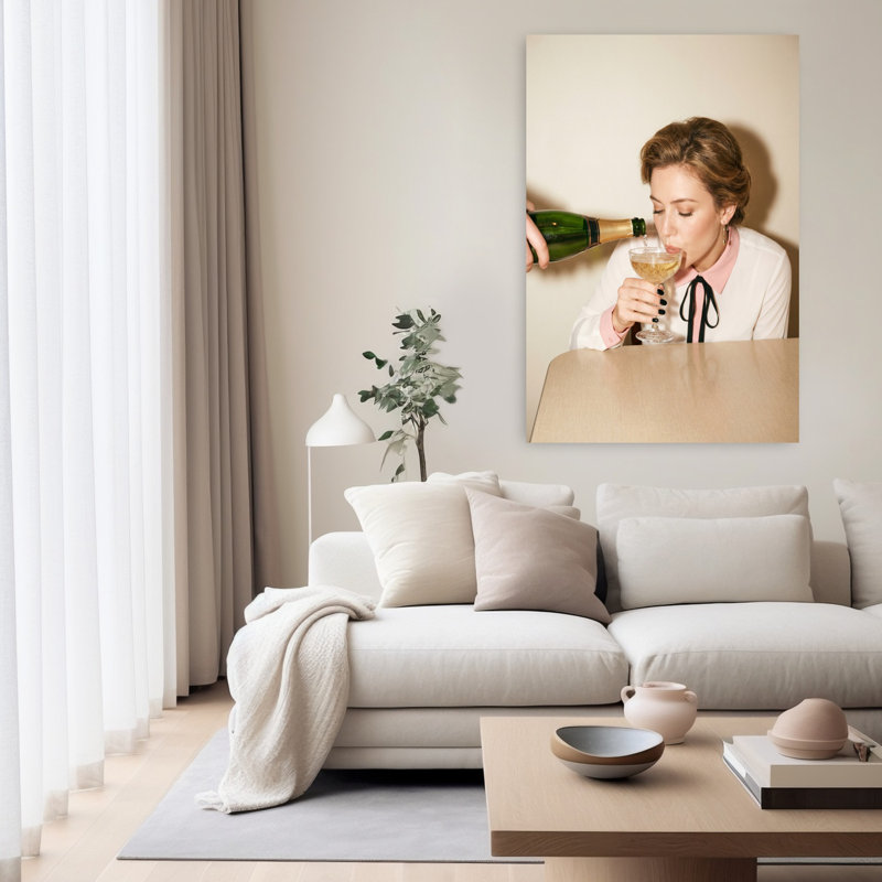 Keep Keeping, art mural contemporain, H 60 po x l 40 po, Beige/vert