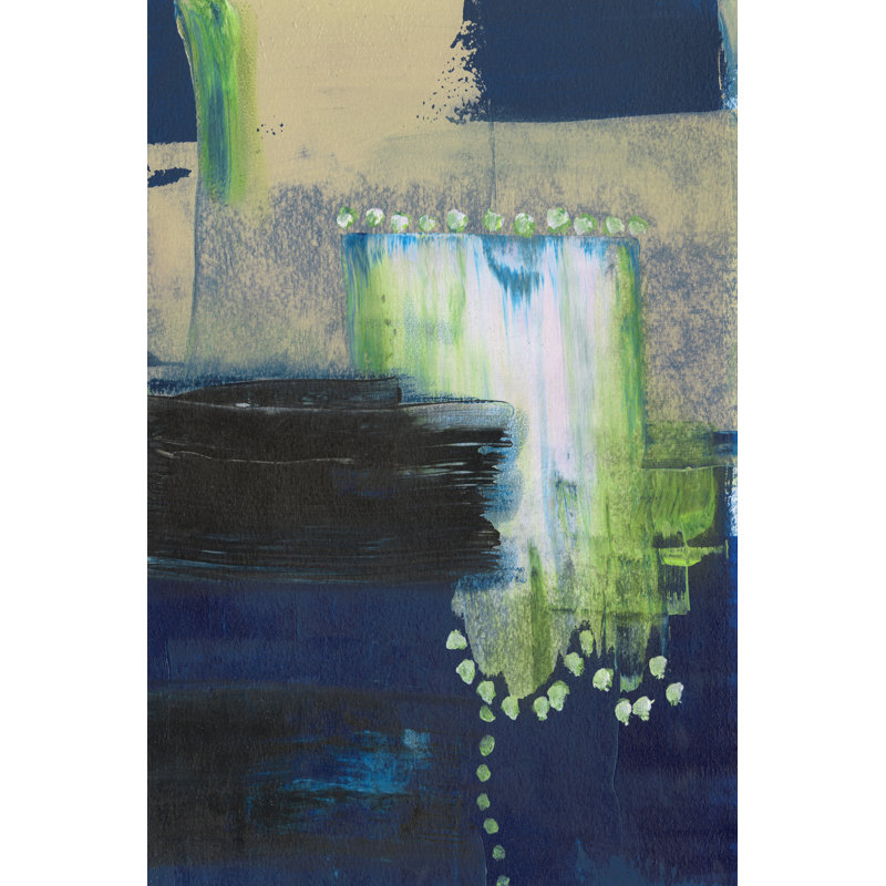 Blue Composite I - Wrapped Canvas Painting, 122 cm H x 81 cm W, Black Floater Framed