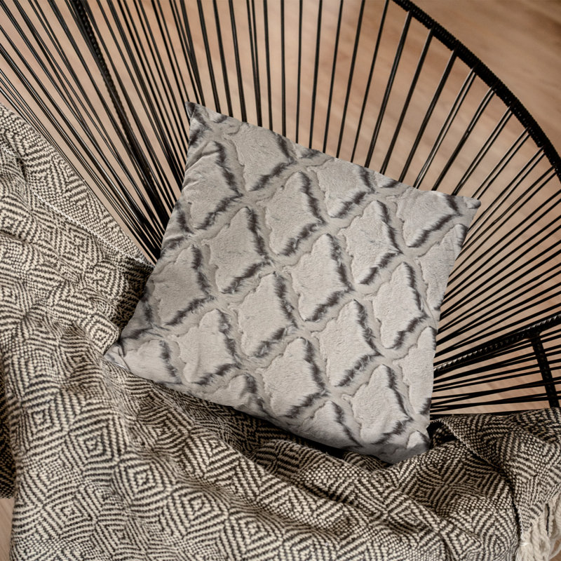 Animal Print Reversible Throw Pillow, Brown/Beige, Ikat, 20" x 20"
