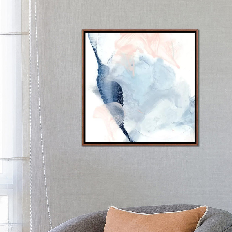 "Indigo & blush II" par Ethan Harper, reproduction d’art, H 26 po x l 26 po x P 1,5 po, Pas de tapis