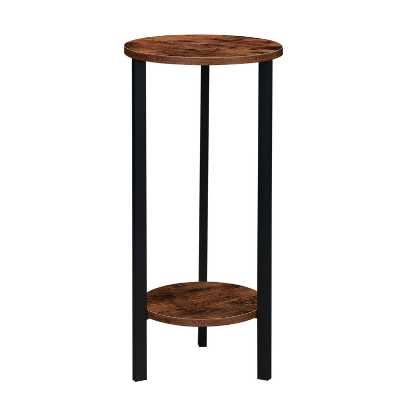 Support à plantes rond Migues, Bois de grange / noir, H 31,5 po x L 15 po x l 15 po