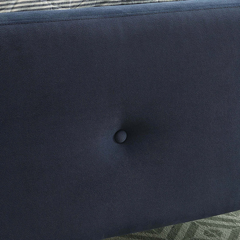 Upholstered Platform Bed, Navy Blue, Twin