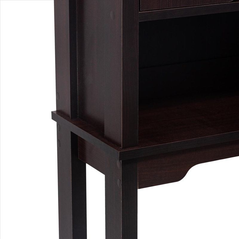 Espresso Wood Adjustable Over-the-Toilet Storage Cabinet