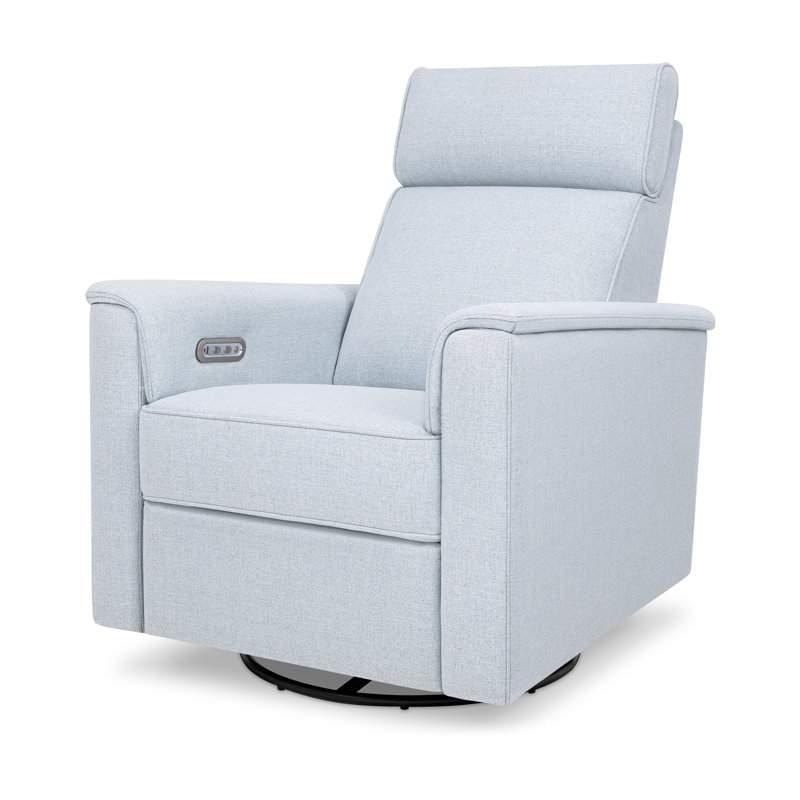 Chambray Eco-Twill Power Recliner with Swivel and Glider