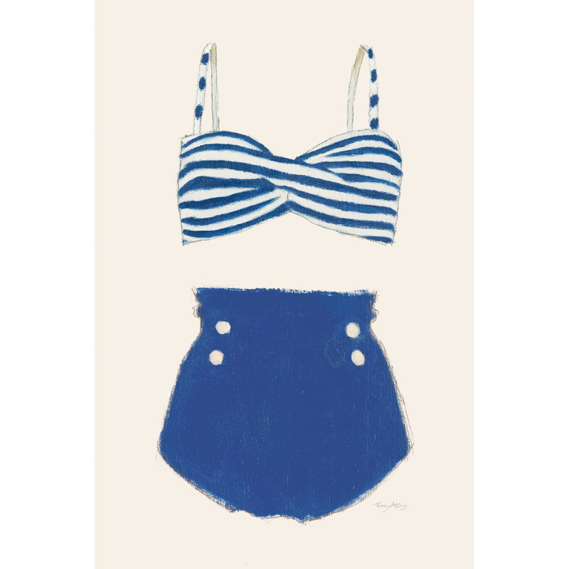 Maillots de bain rétro II - Peinture, H 18 po x l 12 po, Non, Encadrement argenté