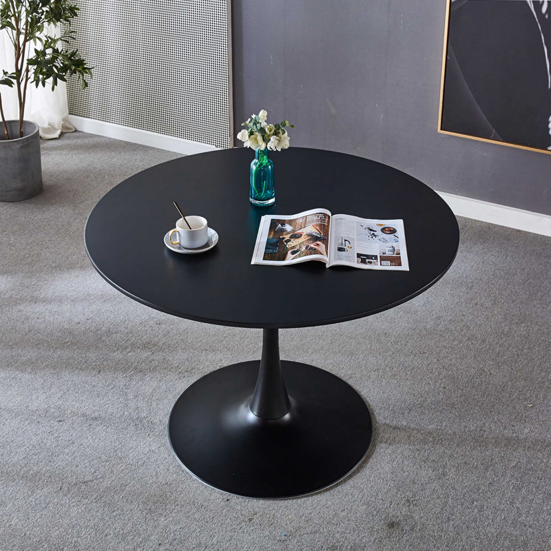 Cherod Round Dining Table, 28.74" H x 42.12" L x 42.12" W, Black