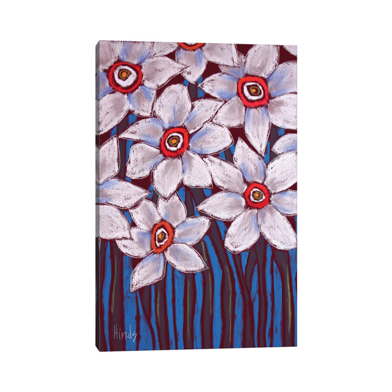 White Flowers by David Hinds - Gallery-Wrapped Canvas Giclée on Canvas, No Frame, 66.04 cm H x 45.72 cm W x 1.91 cm D