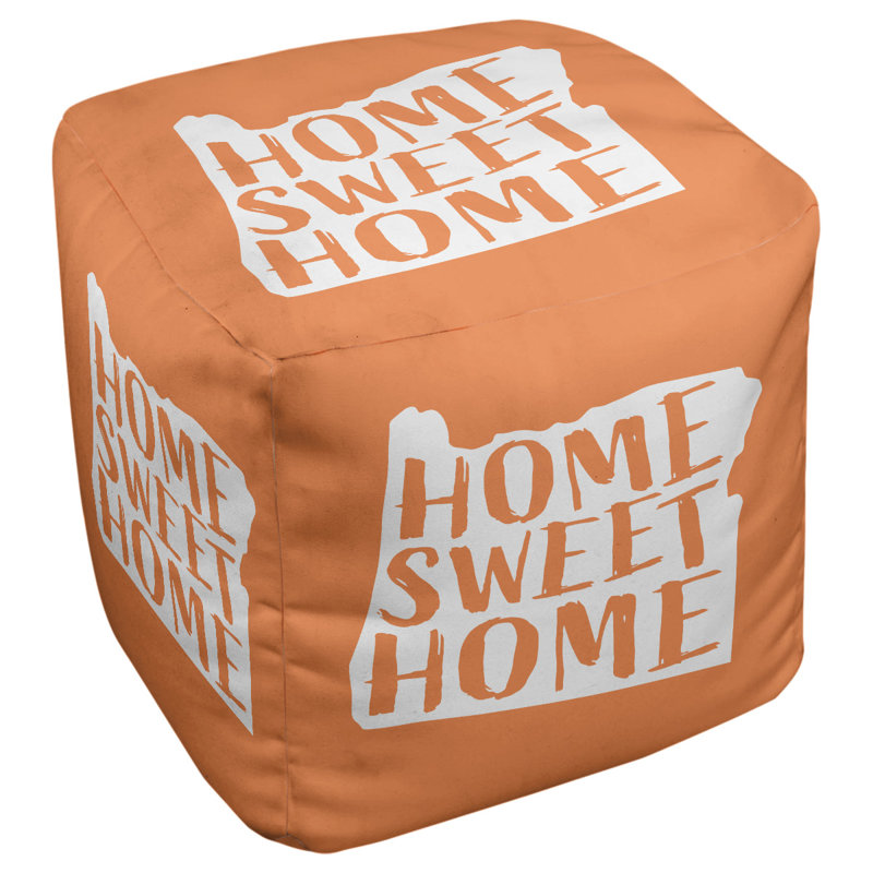 Repose-pieds cube the home oregon, H 13 po x l 13 po x P 13 po, Orange