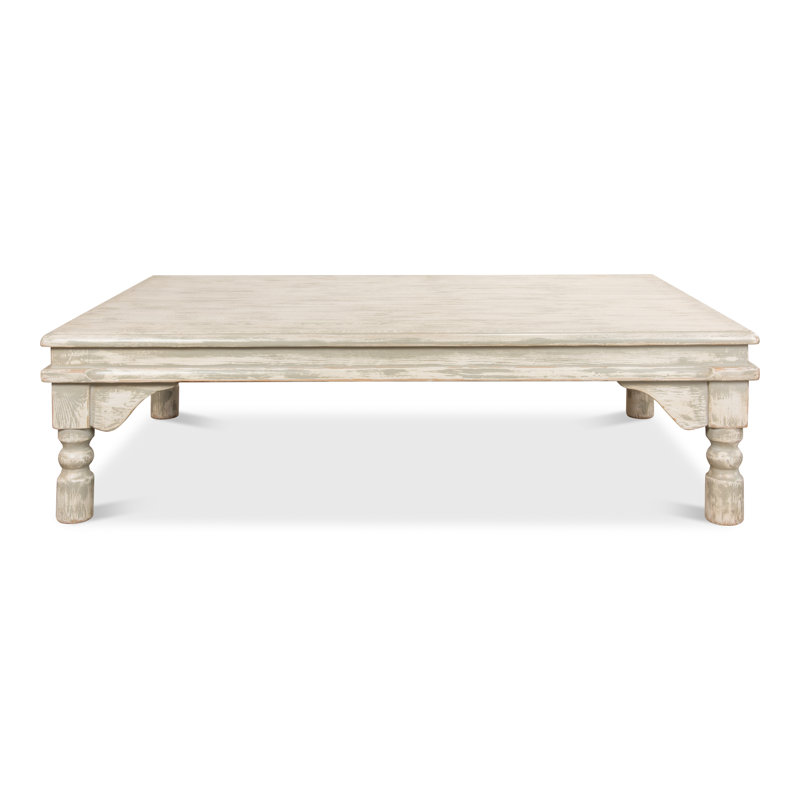 Kaffe Solid Wood Coffee Table, Washed Gray