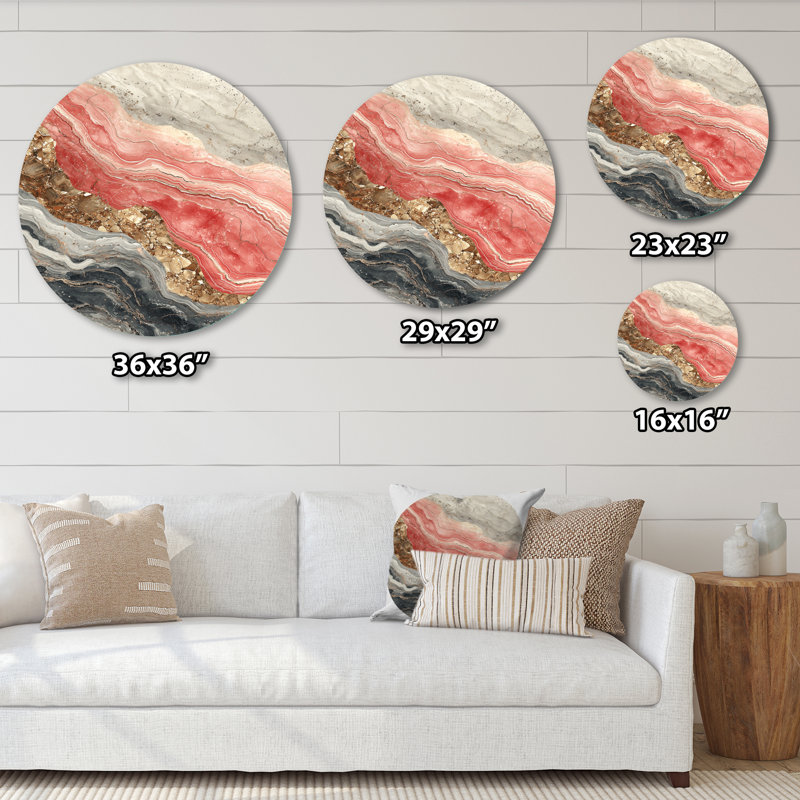 Décoration murale ronde en cristal Rose Gem Whispers Of The Crystal, H 23 po x l 23 po