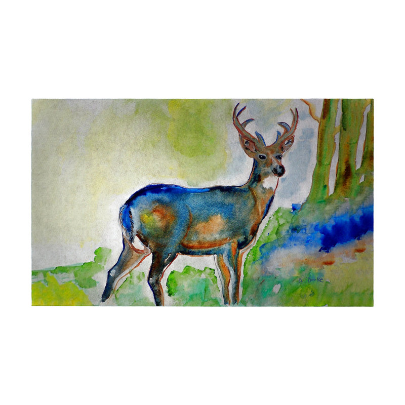 Tapis antidérapant Adlai Deer, Rectangle 1 pi 6 po x 2 pi 2 po