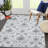 Floral Machine Washable Rug with Rubber Backing for Living Room Vintage Non-Slip Dining Room Rug Easy-Cleaning Floor Carpet for Bedroom-2019829648