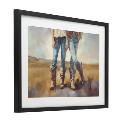 Tout sur les bottes de cowboy, reproduction sous verre encadrée, design par Ramona Murdock