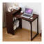Bureau d'ordinateur pliable en bambou avec structure en métal, table d'écriture peu encombrante pour petits espaces au fini noyer
