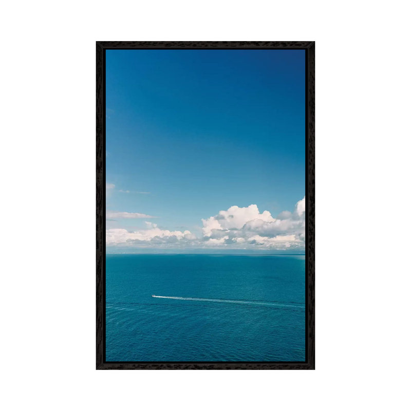 Amalfi Coast Ocean View III by Bethany Young - Print on Canvas, 66.04cm H x 45.72cm W x 3.81cm D, Black Framed