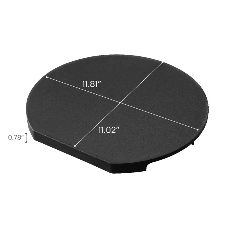 Black Round Magnetic Polypropylene Cutting Board, 11.81"