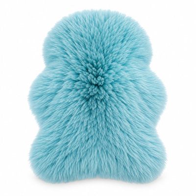 Lincove New Zealand Sheepskin Throw - Aqua, 2 x 3 ft