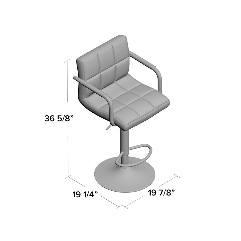 Oxfield Swivel Upholstered Adjustable Height Counter Stool with Metal Frame