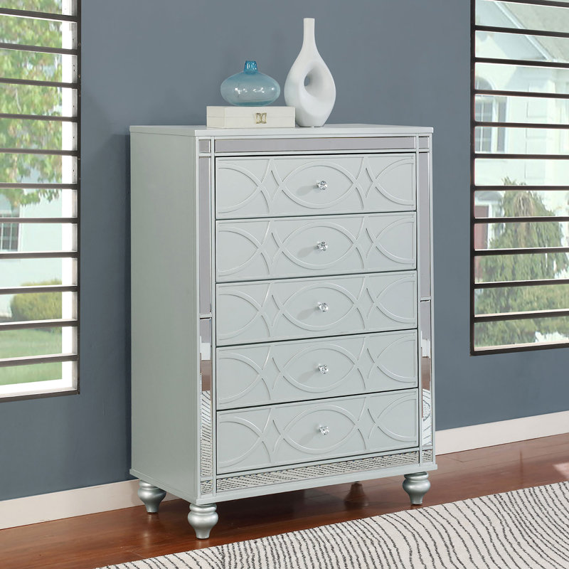 Commode de chambre à coucher à 5 tiroirs Arabesque