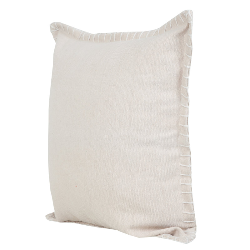 Housse de coussin carrée Madisons en coton uni délavé, 20 po x 20 po, Bouleau, Pillow Insert
