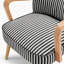 Taseefa Upholstered Accent Armchair with Oak Effect Legs - Contemporary Striped Fabric-106101908