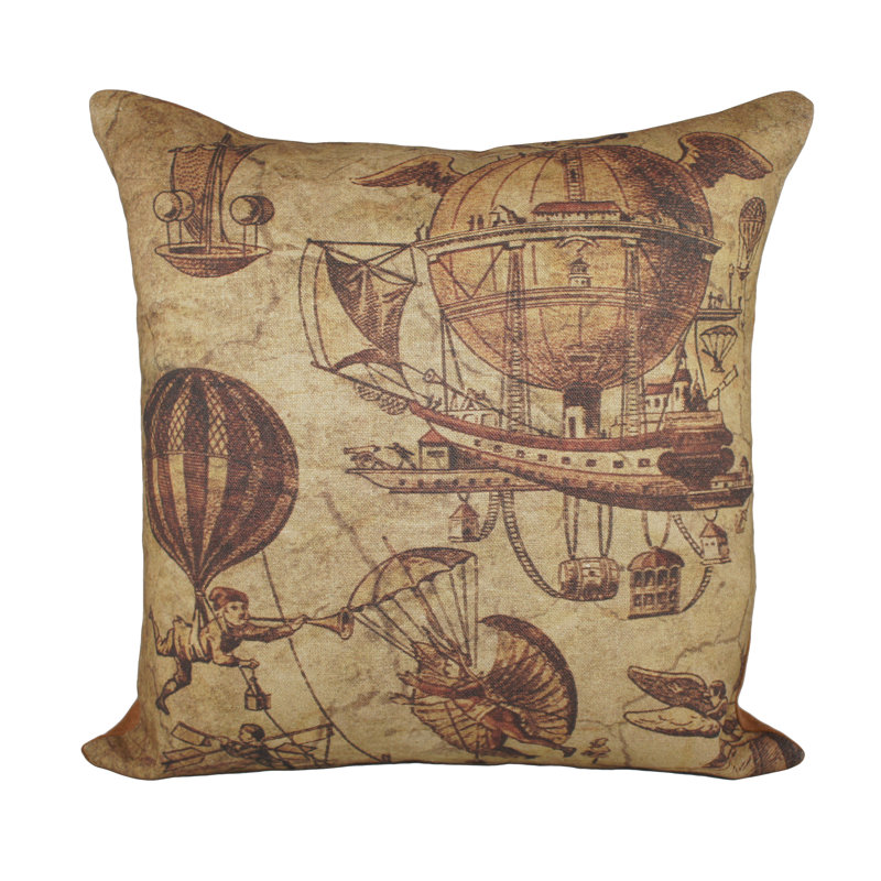 Cotton Blend Reversible Throw Pillow
