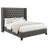 Lendra Grey Upholstered Eastern Wingback Bed-1674476404