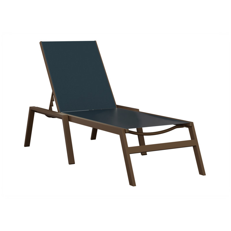 Méridienne Colella Mesquite, Filon de bois mesquite, Bleu très foncé