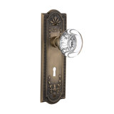 Meadows Plate with Decorative Keyhole and Round Clear Crystal Door Knob
