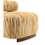 Fauteuil d'appoint contemporain jaune avec structure et tissu à rayures zébrées, 33,1 po de largeur, pour le chenille de la zone principale avec un cadre à ressorts en bois, profondeur de 30,3 po, espace de vie